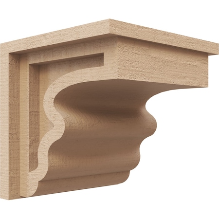 Ekena Millwork 6"W x 6"D x 6"H Wide Highland Rough Cedar Woodgrain TimberThane Corbel, Primed Tan CORUR06X06X06HLDRCPR